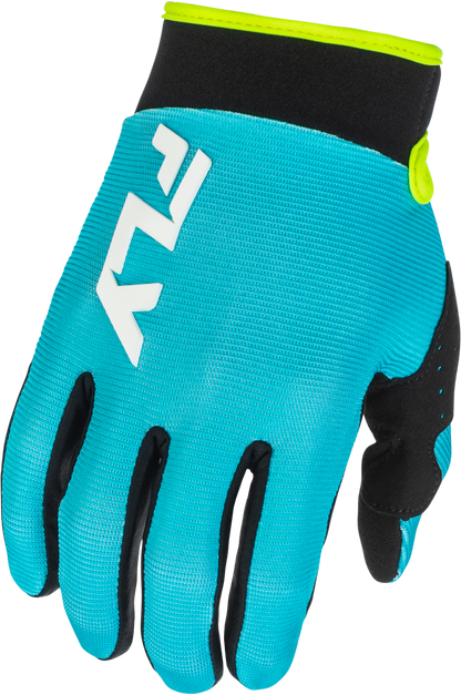 FLY RACING YOUTH F-16 GLOVES AQUA/BLACK/WHITE Y3XS'XS