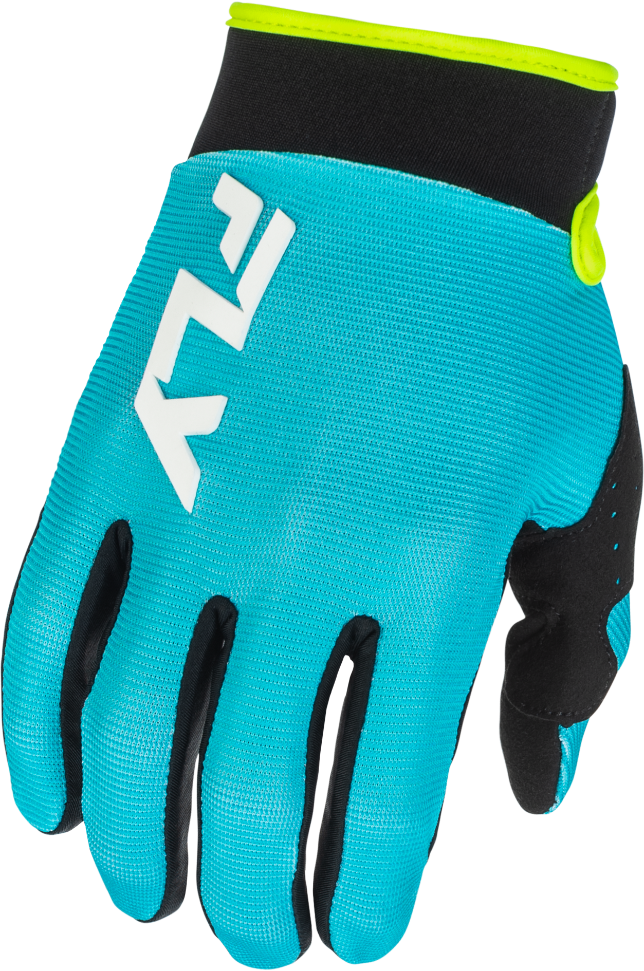 FLY RACING YOUTH F-16 GLOVES AQUA/BLACK/WHITE Y2XS'XS