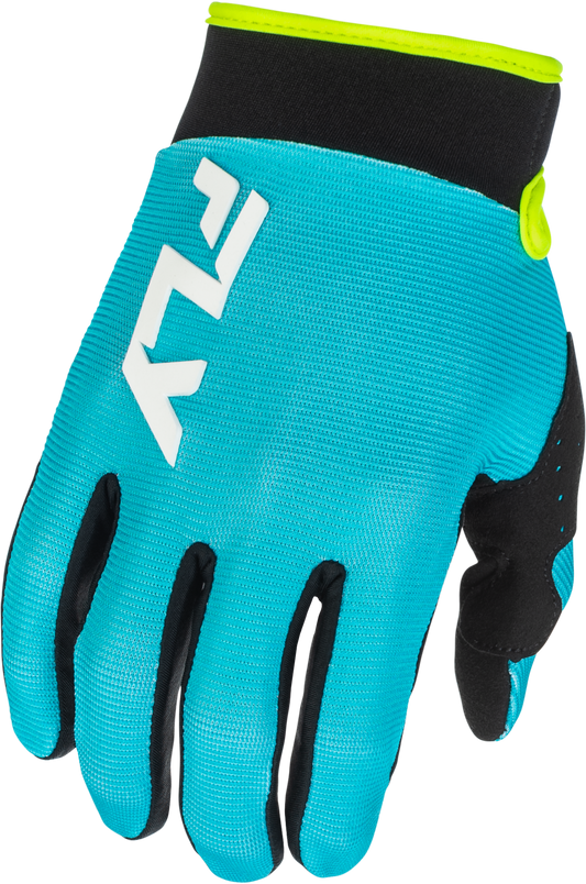 FLY RACING YOUTH F-16 GLOVES AQUA/BLACK/WHITE Y2XS'XS