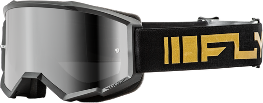 Fly Racing Zone Goggle Youth Black/Gold w/Silver Mirror/Smoke Lens