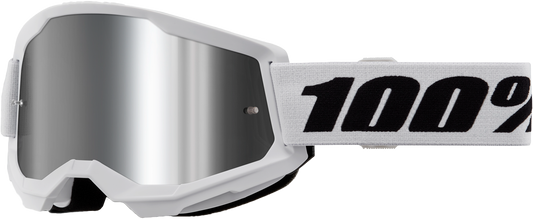 100-Percent Strata 2 Goggle White Mirror Silver Lens - High-Performance Riding Gear