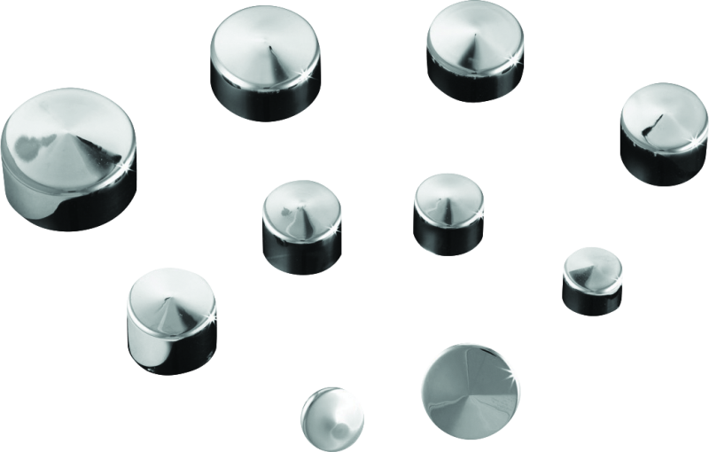 Kuryakyn Kool Kaps 5/16 inch Socket Head Chrome Bolt Covers - Easy Install, Aerospace GFP Polymer, Pack of 10