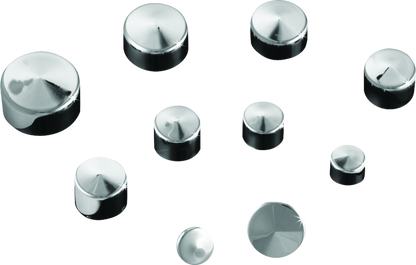 Kuryakyn Kool Kaps 5/16 inch Socket Head Chrome Bolt Covers - Easy Install, Aerospace GFP Polymer, Pack of 10