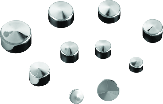 Kuryakyn Kool Kaps 5/16 inch Socket Head Chrome Bolt Covers - Easy Install, Aerospace GFP Polymer, Pack of 10