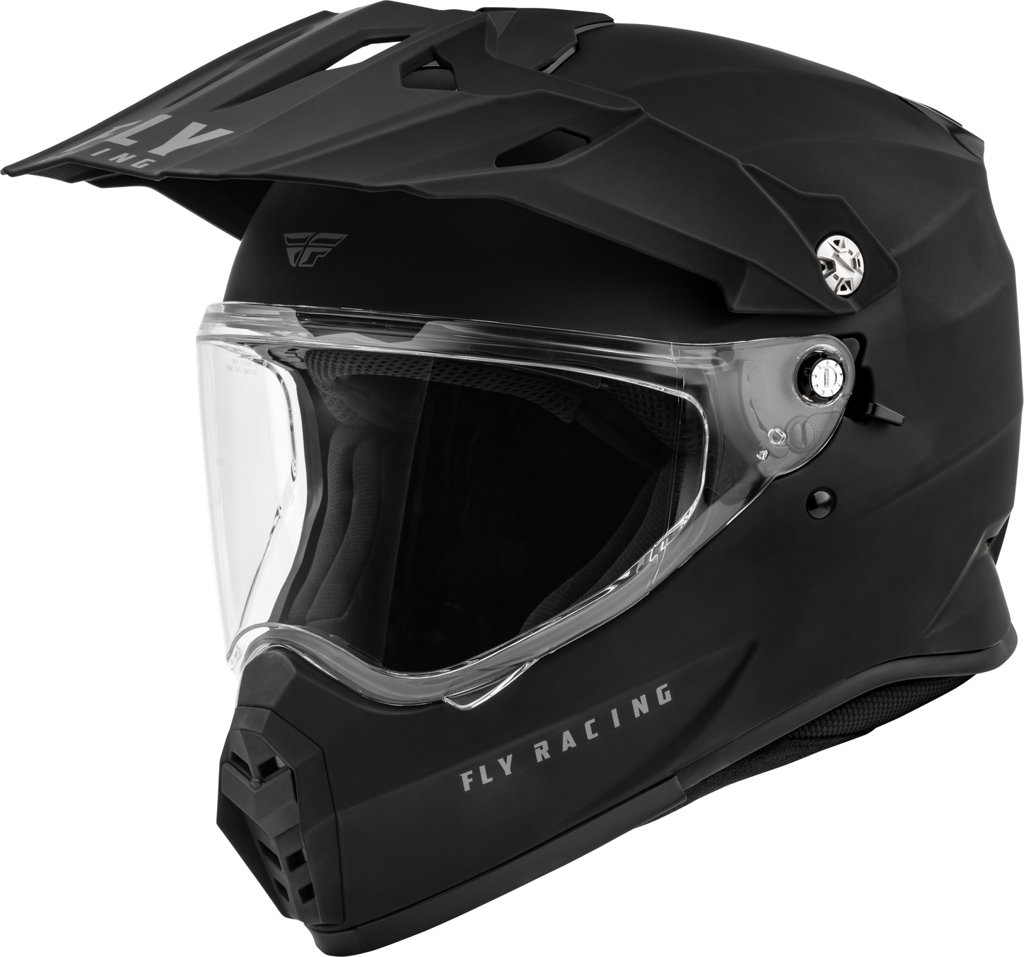 Fly Racing Trekker Solid Helmet Matte Black XS - DOT & ECE Approved Motorcycle Helmet with Drop Down Sunshade and Removable Interior