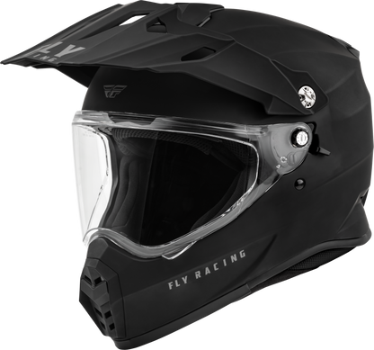 Fly Racing Trekker Solid Helmet Matte Black XL with Dual Density EPS and Advanced Safety Features