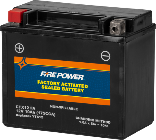 FIRE POWER CTX12-BS(FA) Sealed Factory Activated Motorcycle Battery