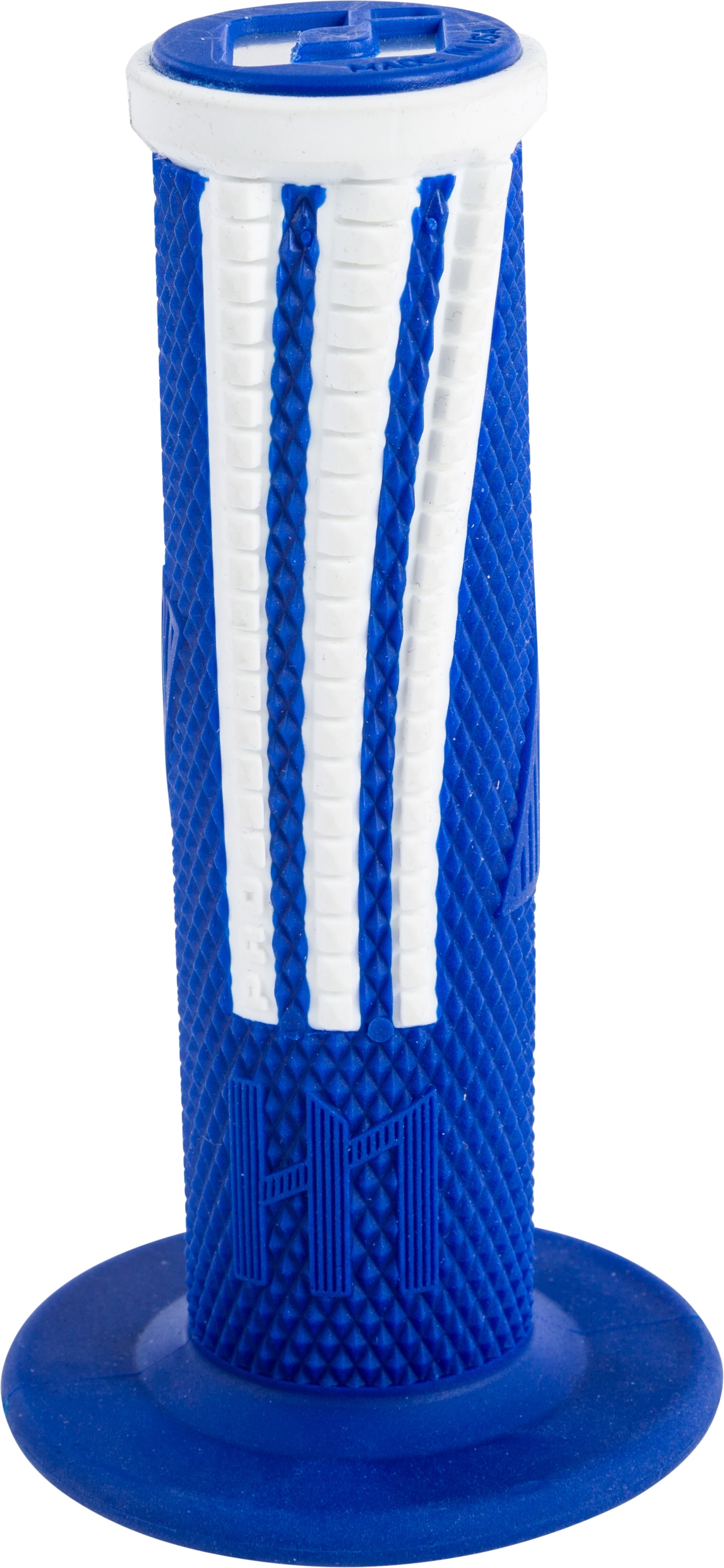 ODI Emig2 Pro V2 Lock-On Grip Blue/White - Signature MX Motorcycle Handlebar Grip with Soft Compound and Aluminum Reinforced Ends
