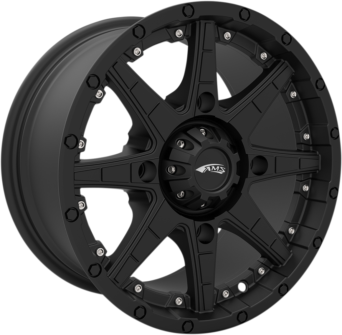 AMS Roll'n 105 Front/Rear Wheel - 15x7 Inch Black with 5+2 Offset, Part Number 5706-046AS