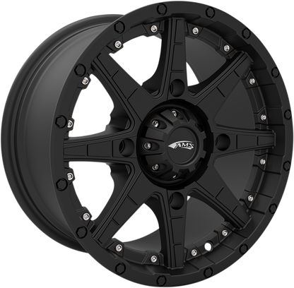 AMS Roll'n 105 15x7 Black Wheel with 5+2 Offset – Front/Rear, Part Number 5707-046AS