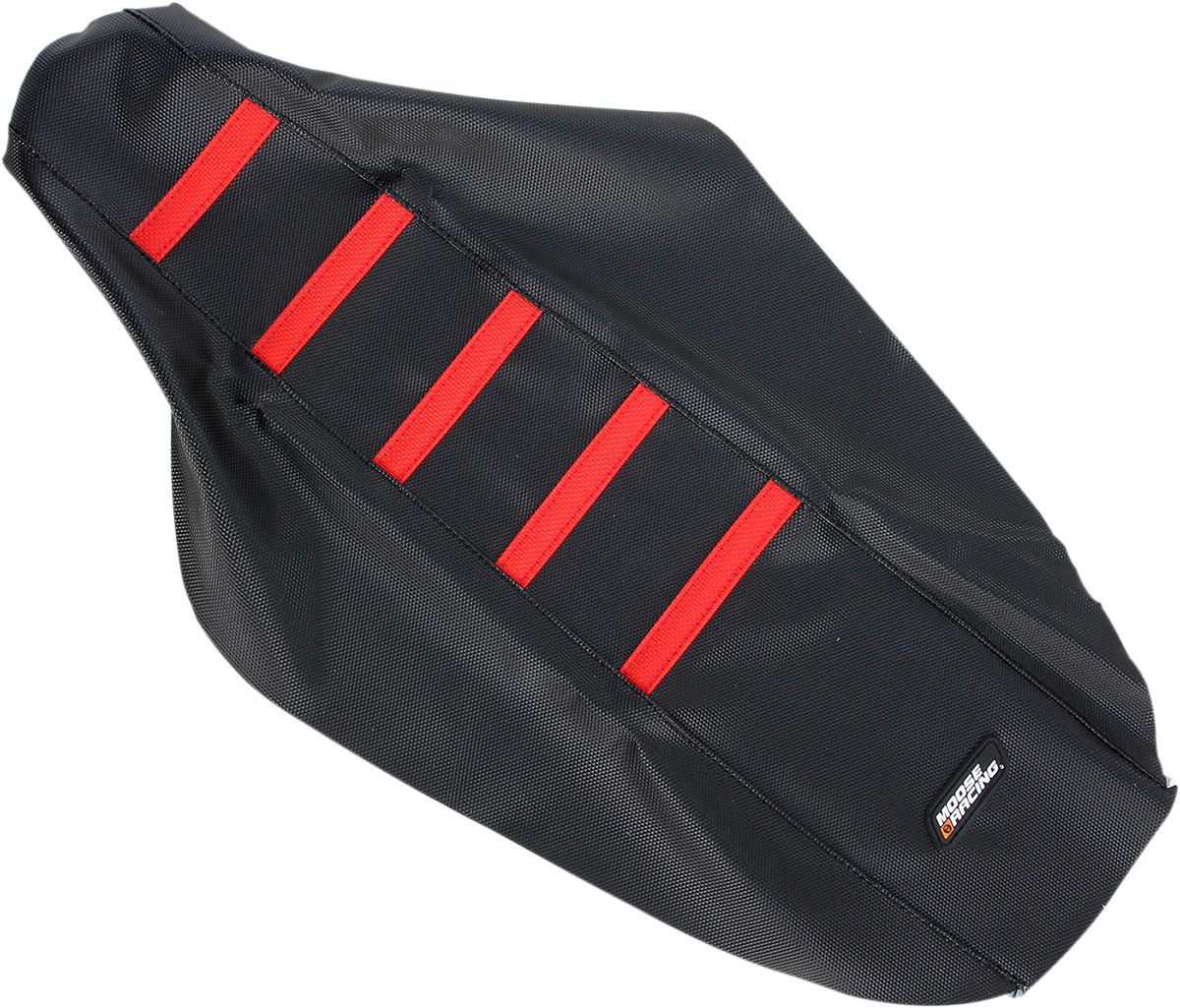 Moose Offroad Ribbed Seat Cover for Honda CR125/250 '00-'07 – Black with Red Ribs, Part Number CR12500-331RT