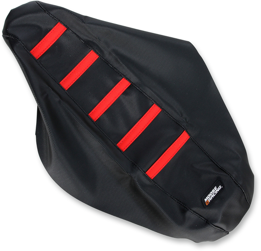 Moose Offroad Ribbed Seat Cover for Honda CRF150R (2007-2025) - Black with Red Ribs, Part #CRF15007-331RT