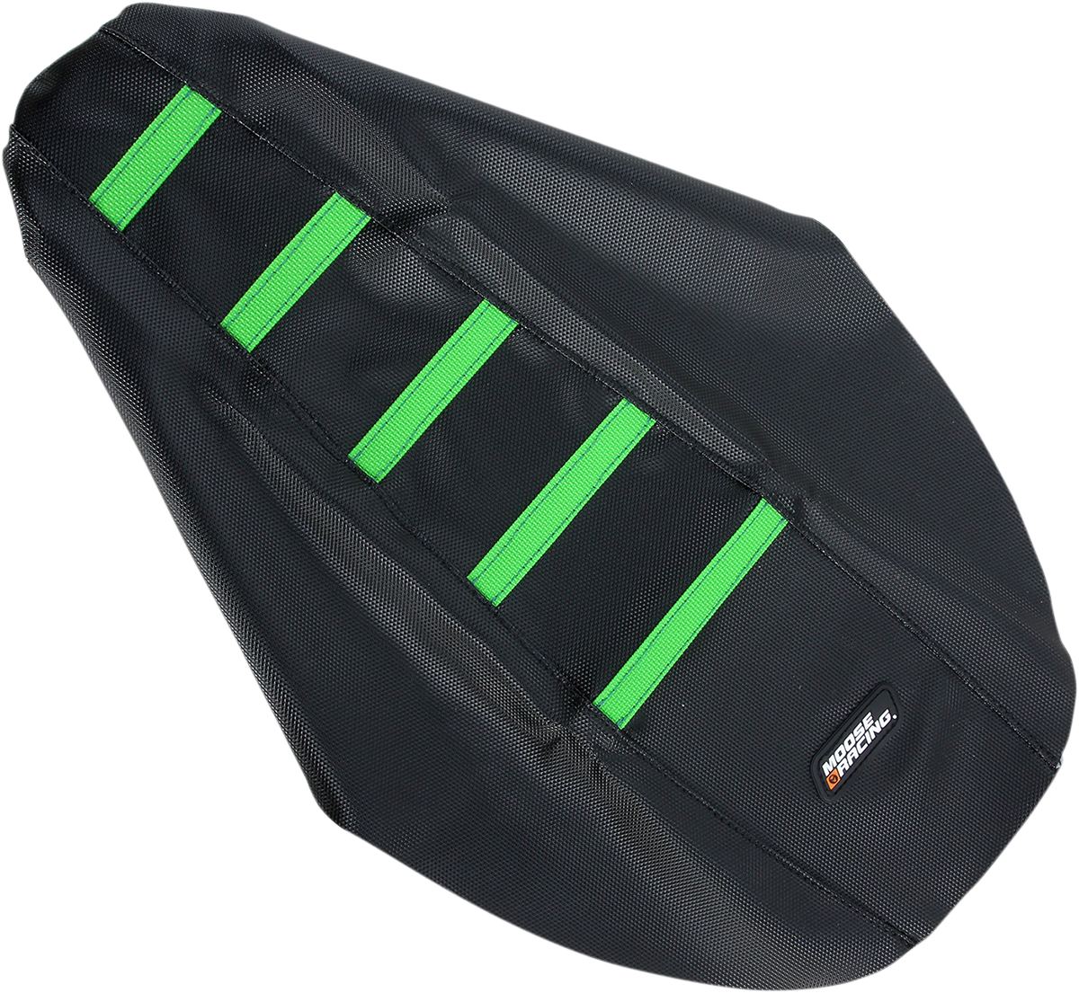Moose Offroad Kawasaki KX Ribbed Seat Cover (Part KX8091-334RT) - Black with Green Ribs