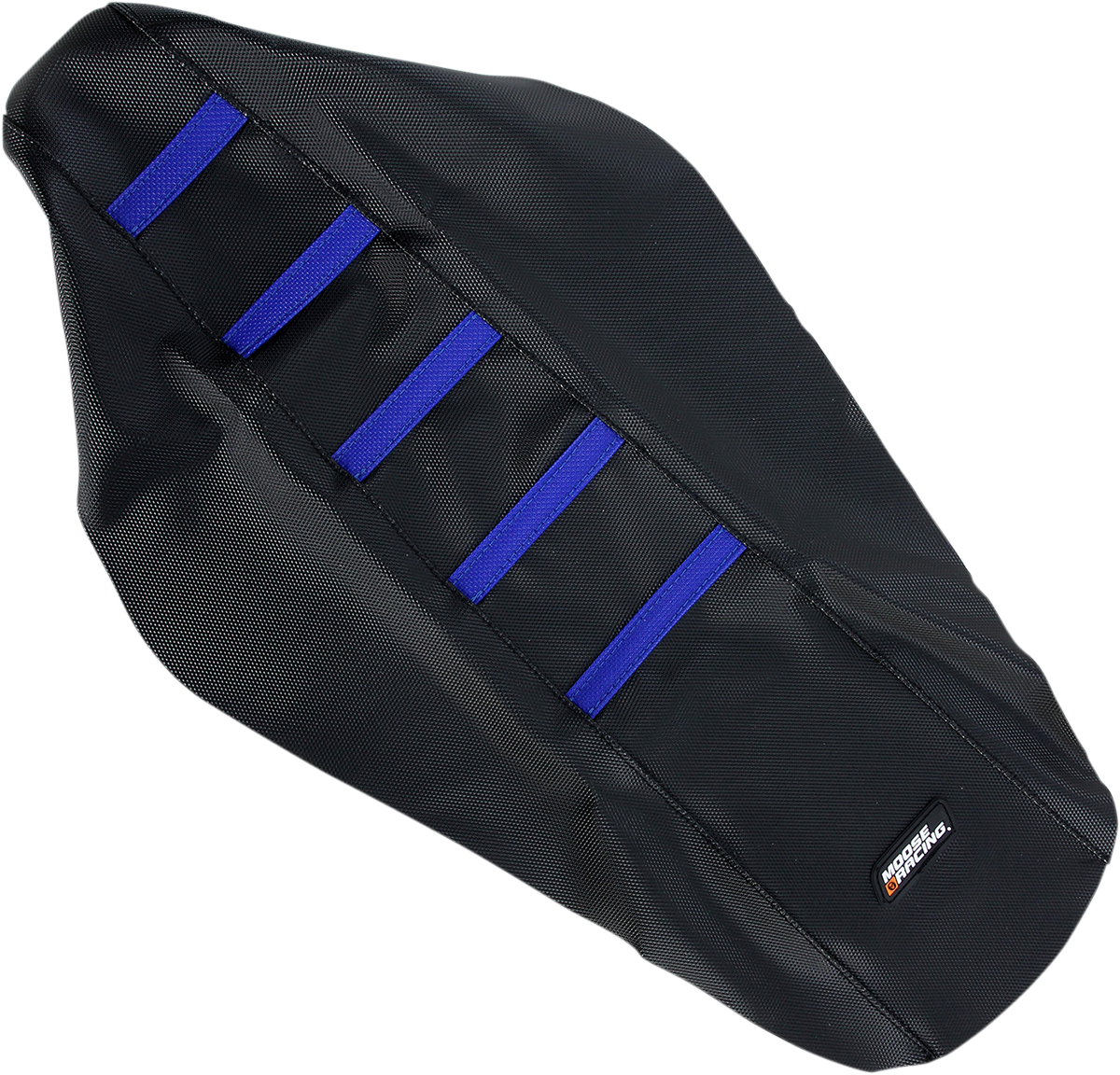 Moose Offroad Ribbed Seat Cover for Yamaha YZ125/250 (2002-2021) - Black with Blue Ribs, Part #YZ12502-332RT