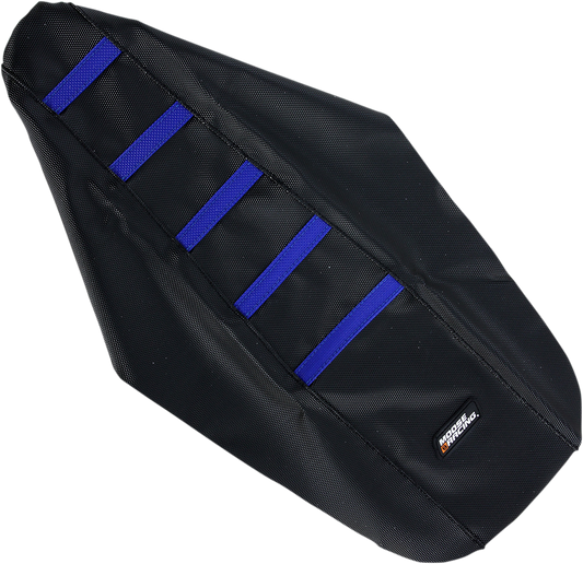 Moose Offroad Ribbed Seat Cover for Yamaha YZ85 (2002-2021) - Black with Blue Ribs, Part YZ8502-332RT