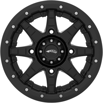 AMS Roll'n 106 15x7 Black Wheel - 5+2 Offset, 4/137 Bolt Pattern, Part #5710-046AS