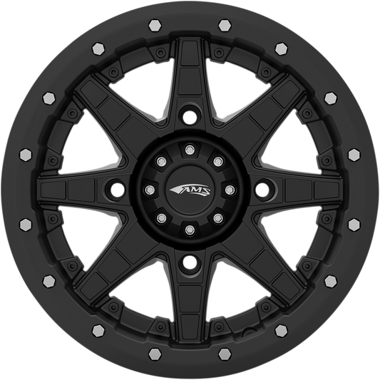 AMS Roll'n 106 15x7 Black Wheel - 5+2 Offset, 4/137 Bolt Pattern, Part #5710-046AS