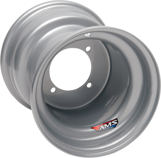 AMS Steel Wheel Rear 9x9 Chrome 4/115 for ATV - Part Number 9923-697