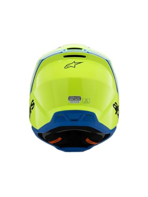 Alpinestars S-M3 Youth Moto Helmet (Yellow Fluo/Black/Blue, Youth Small)
