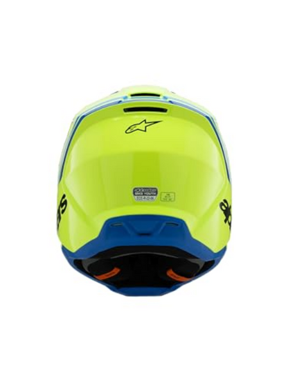 Alpinestars S-M3 Youth Moto Helmet (Yellow Fluo/Black/Blue, Youth Small)