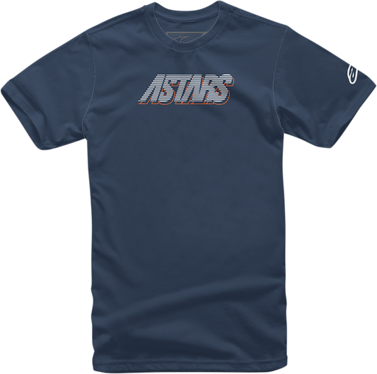 Alpinestars Lanes T-Shirt - Navy, XL | Comfortable 100% Combed Cotton Graphic Tee