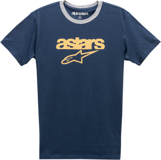 Alpinestars Match T-Shirt - Navy and Heather Gray, Large (Part Number 1211740107026L)