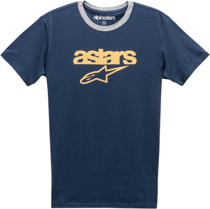 Alpinestars Match T-Shirt in Navy/Heather Gray - 2XL, Part Number 12117401070262X