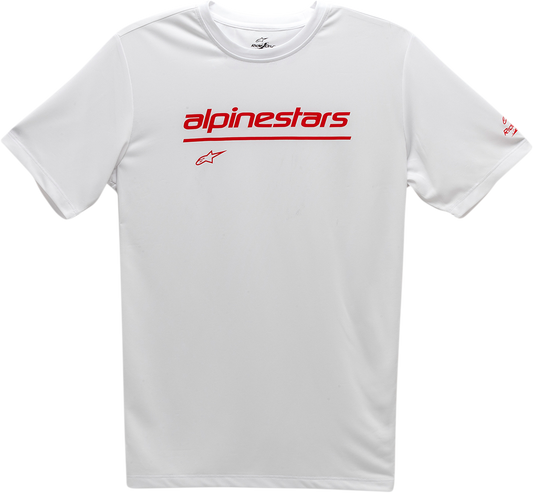 Alpinestars Tech Line Up Performance T-Shirt - White - XL - Breathable Moisture-Wicking Fabric