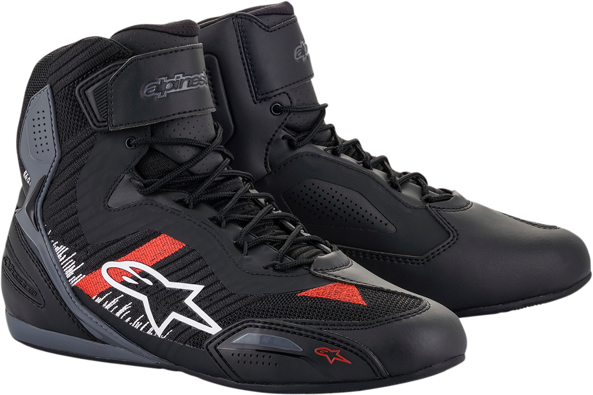 Alpinestars Faster-3 Rideknit® Road Racing Shoes – Black, Gray, Red – US 10 / EU 43