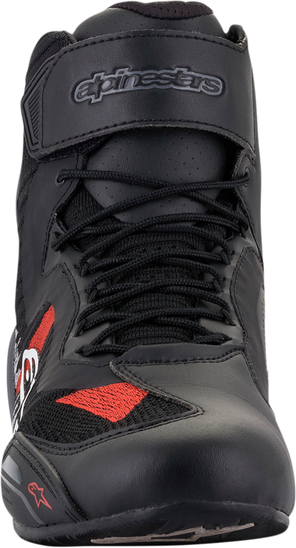 Alpinestars Faster-3 Rideknit® Shoes – Performance Road Racing Footwear in Black/Gray/Red, US 13.5 / EU 47.5