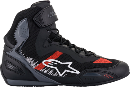 Alpinestars Faster-3 Rideknit® Shoes – Performance Road Racing Footwear in Black/Gray/Red, US 13.5 / EU 47.5