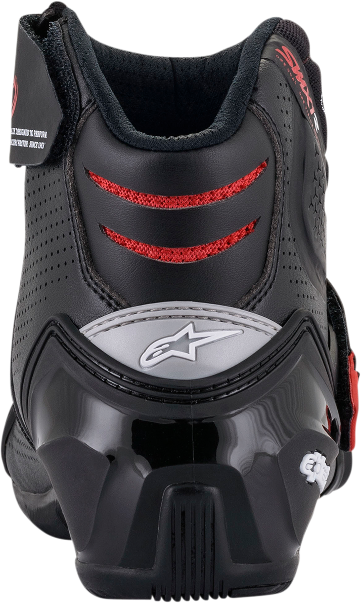 Alpinestars SMX1-R V2 Motorcycle Boots - Black/Red, US 12.5 / EU 48 (Part #2224021-13-48)