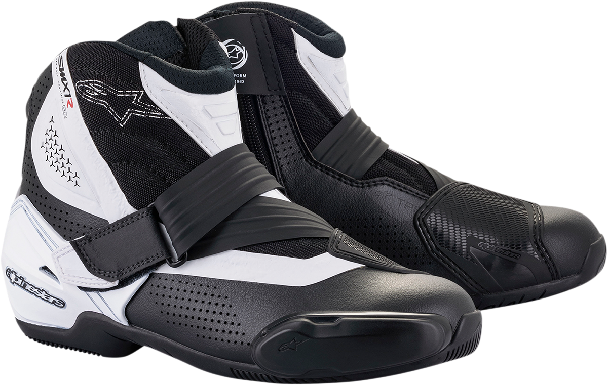Alpinestars SMX1-R V2 Motorcycle Boots - Black/White US 13.5 / EU 49 | Part 2224021-12-49
