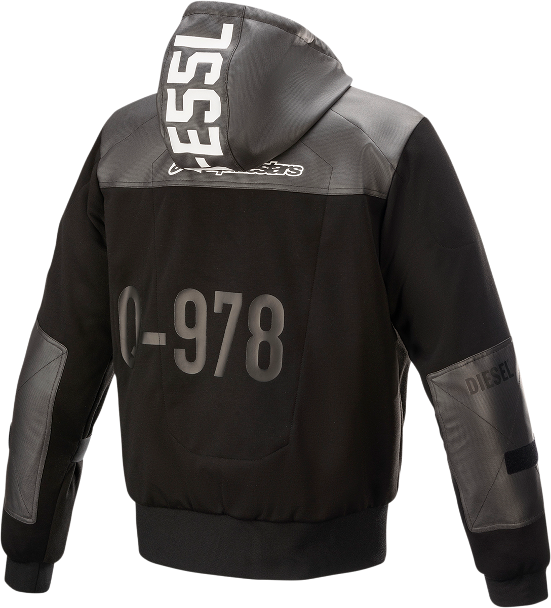Alpinestars Shotaro Hoodie Black XL (Part #4207421-10-XL) with Impact-Resistant Nucleon Plus Shoulder and Elbow Protectors