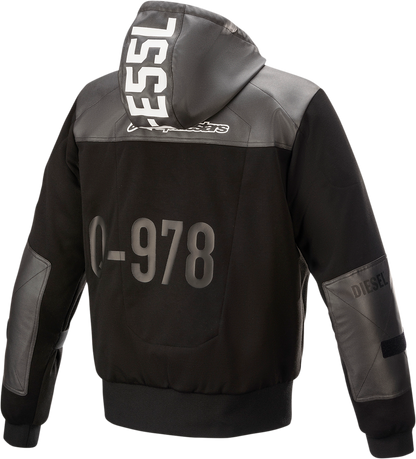 Alpinestars Shotaro Hoodie Black XL (Part #4207421-10-XL) with Impact-Resistant Nucleon Plus Shoulder and Elbow Protectors