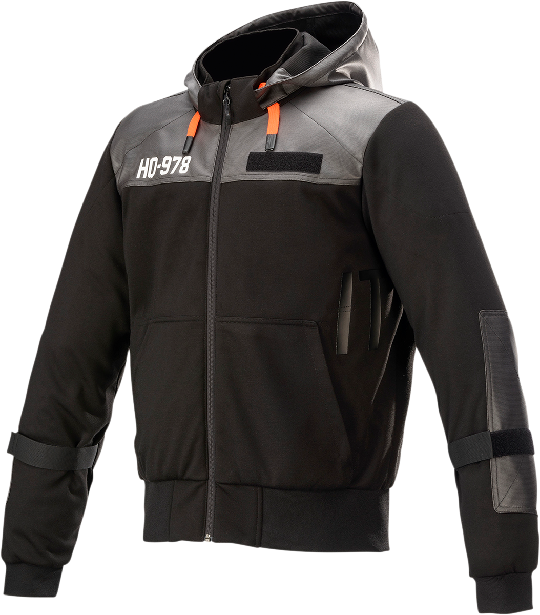 Alpinestars Shotaro Hoodie Black XL (Part #4207421-10-XL) with Impact-Resistant Nucleon Plus Shoulder and Elbow Protectors