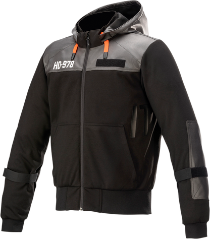 Alpinestars Shotaro Hoodie Black XL (Part #4207421-10-XL) with Impact-Resistant Nucleon Plus Shoulder and Elbow Protectors