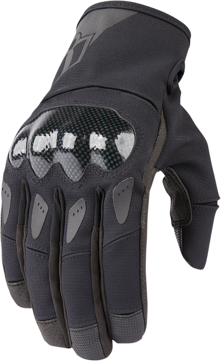ICON Stormhawk™ Gloves - Black Medium, Model 3301-3966 - Three-Season Motorcycle Riding Gloves