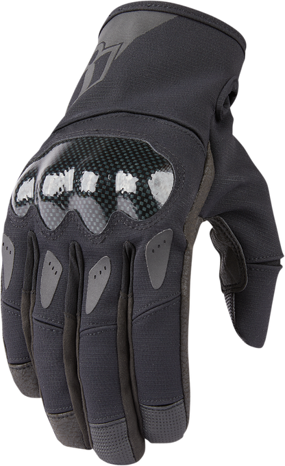 ICON Stormhawk™ Gloves - Black Medium, Model 3301-3966 - Three-Season Motorcycle Riding Gloves
