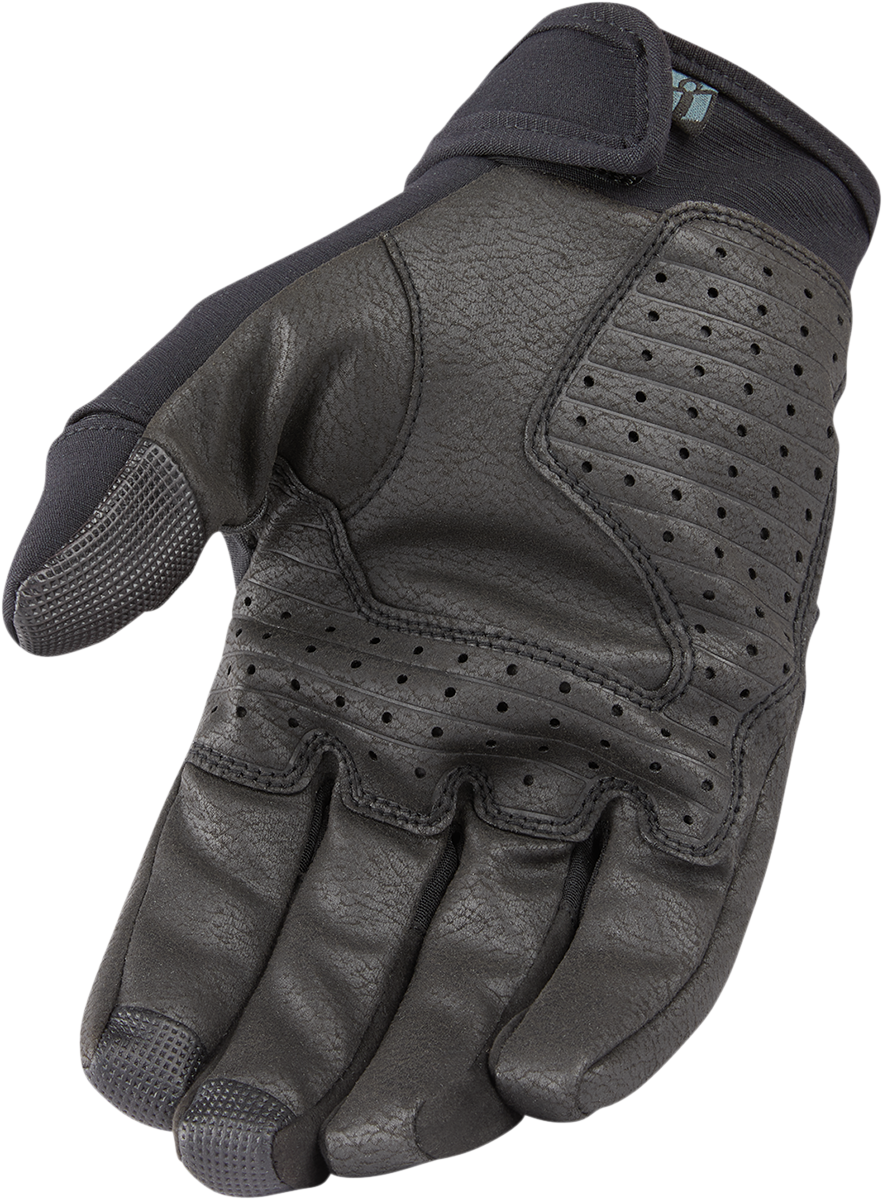 ICON Stormhawk™ Gloves - Black Medium, Model 3301-3966 - Three-Season Motorcycle Riding Gloves