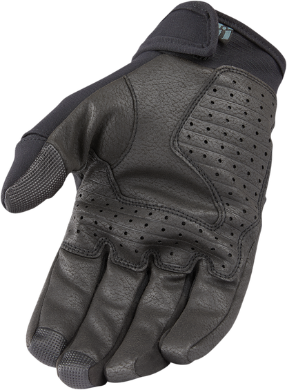 ICON Stormhawk™ Gloves - Black Medium, Model 3301-3966 - Three-Season Motorcycle Riding Gloves