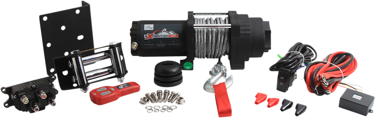 ALL BALLS 4500 LB Wire Winch with 4 Bolt Mounting - Model 431-01025