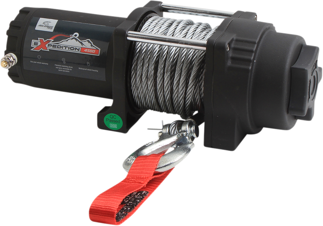 ALL BALLS 4500 LB Wire Winch with 4 Bolt Mounting - Model 431-01025