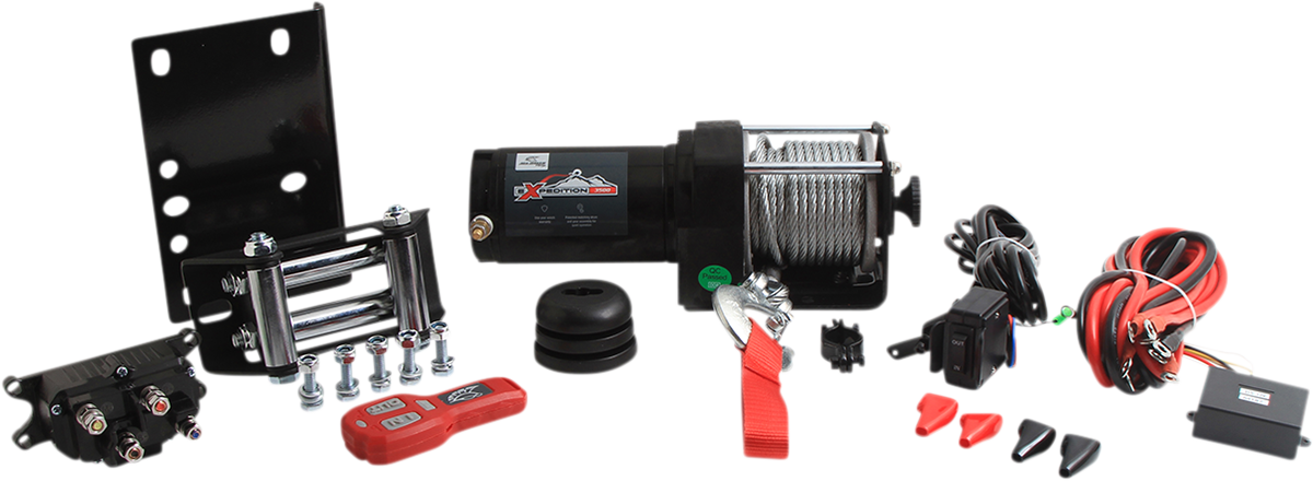 ALL BALLS Winch 3500 LB Wire with 2 Bolt Mount - Model 431-01022