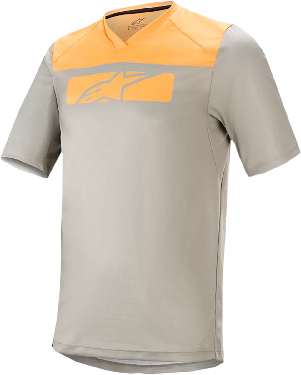 Alpinestars Drop 4.0 Short-Sleeve Jersey XL by Alpinestars - Gray Steel and Tangerine, Part Number 1766220-6004-XL
