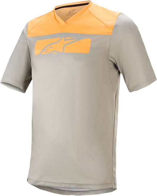 Alpinestars Drop 4.0 Short-Sleeve Jersey - Gray Steel and Tangerine, Size Small (Part #1766220-6004-SM)