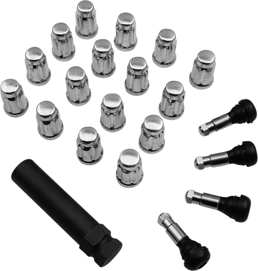 Moose Offroad Chrome Splined Lug Nuts - 3/8-24 Thread, Pack of 16 (Part Number: SPMO3803L4)