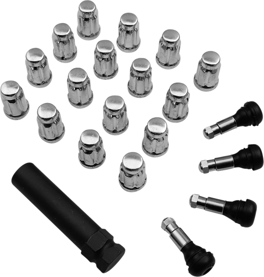 Moose Offroad Chrome Splined Lug Nuts - 3/8-24 Thread, Pack of 16 (Part Number: SPMO3803L4)