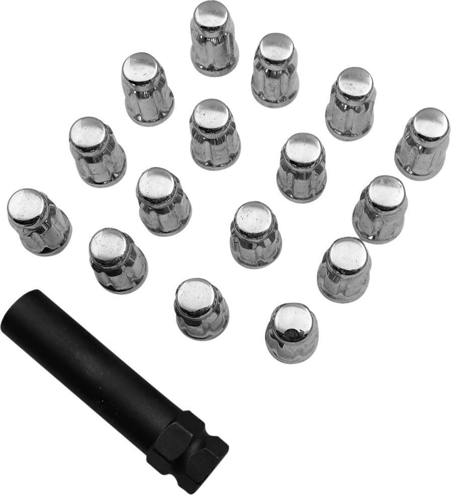 Moose Offroad M12 x 1.25 Chrome Splined Lug Nuts Set – 16 Pack (Part No. SPMO03806L4)
