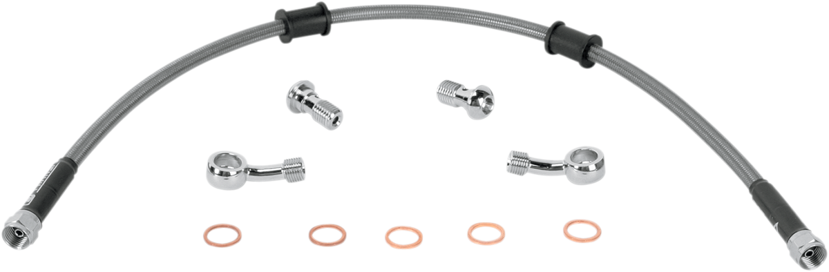 Moose Offroad Rear Stainless Steel Brake Line for Kawasaki KLR 650 (Part KAW-6030R)